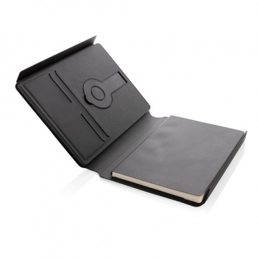 Logo trade business gift photo of: Swiss Peak RCS rePU notebook with 2-in-1 wireless charger