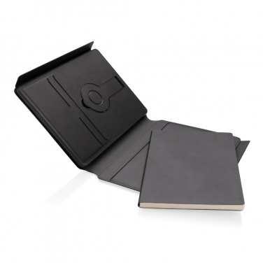Logotrade promotional merchandise picture of: Swiss Peak RCS rePU notebook with 2-in-1 wireless charger