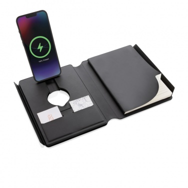 Logo trade promotional items picture of: Swiss Peak RCS rePU notebook with 2-in-1 wireless charger