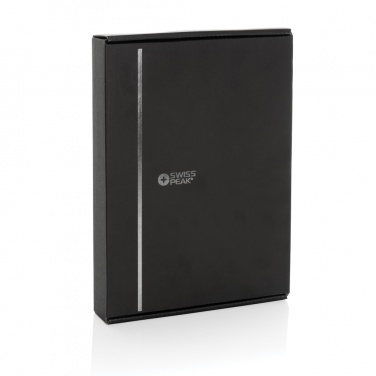 Logo trade promotional merchandise image of: Swiss Peak RCS rePU notebook with 2-in-1 wireless charger