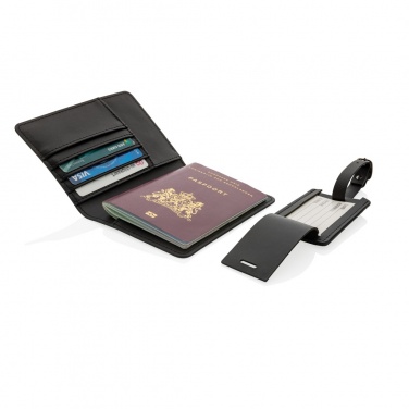 Logotrade advertising products photo of: Swiss Peak GRS recycled PU travel gift set