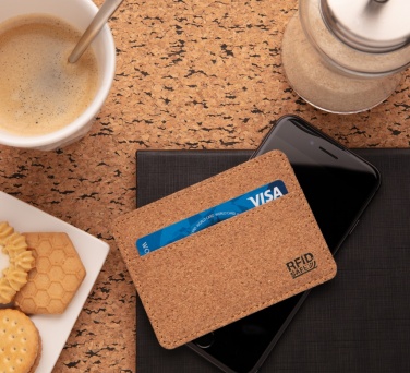 Logo trade business gifts image of: Cork secure RFID slim wallet