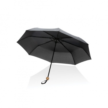 Logo trade promotional merchandise image of: 20.5" Impact AWARE™ RPET 190T Pongee bamboo mini umbrella