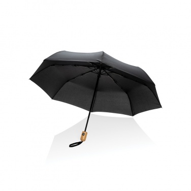 Logotrade promotional gift image of: 21" Impact AWARE™ RPET 190T bamboo auto open/close umbrella