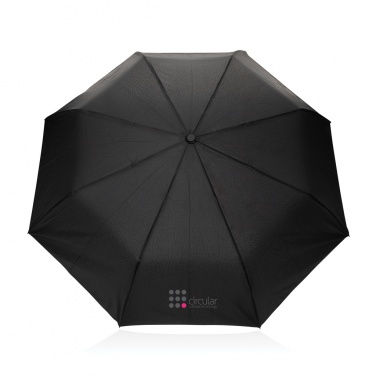 Logo trade promotional merchandise image of: Kaycey 21" AWARE™ RPET Acacia wood mini auto open umbrella