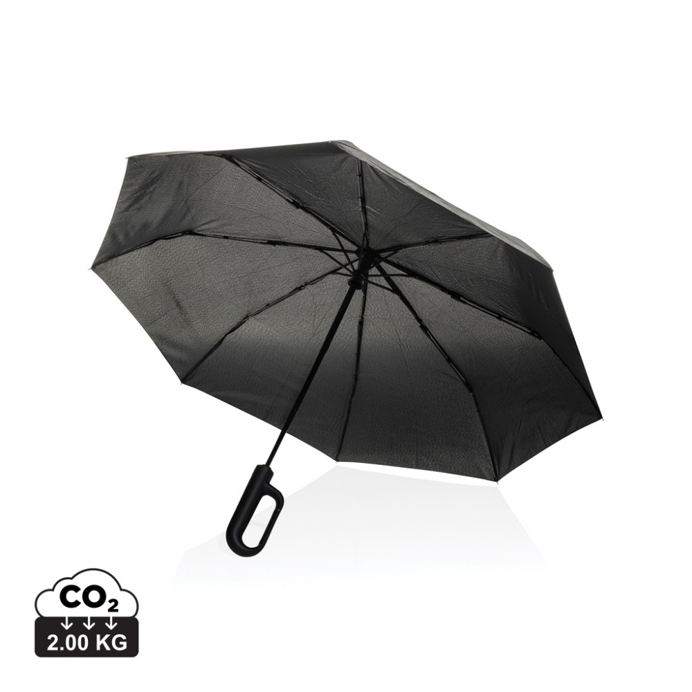 Logo trade advertising products picture of: Yara 21" AWARE™ RPET solid colour umbrella with carabiner