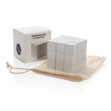 Logo trade promotional product photo of: Wooden brain game in canvas pouch