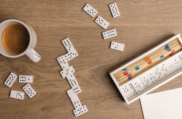 Logo trade promotional gifts picture of: Deluxe mikado/domino in wooden box