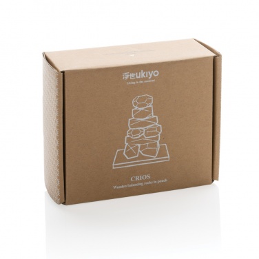 Logo trade promotional item photo of: Ukiyo Crios wooden balancing rocks in pouch