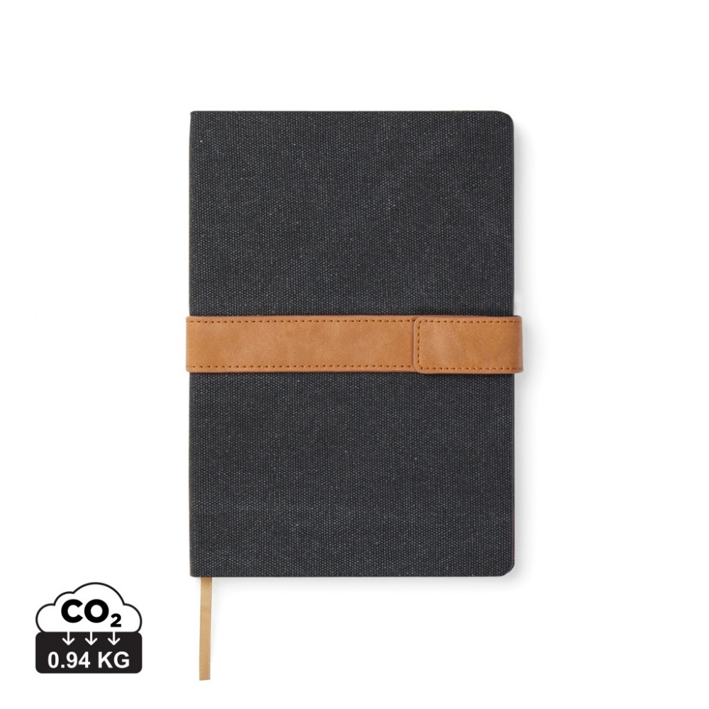 Logo trade corporate gifts image of: VINGA Bosler RCS recycled paper notebook