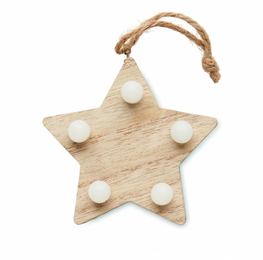 Logo trade promotional giveaways image of: Wooden weed star with lights