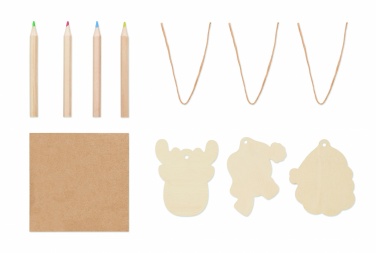 Logotrade corporate gift image of: Drawing wooden ornaments set