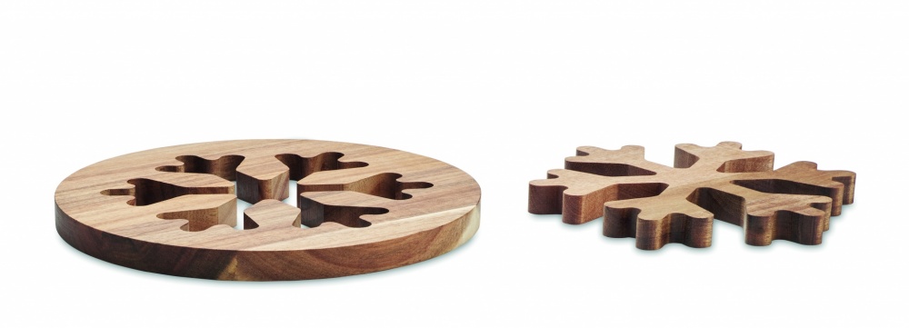 Logo trade promotional merchandise image of: Acacia wooden pot holders set