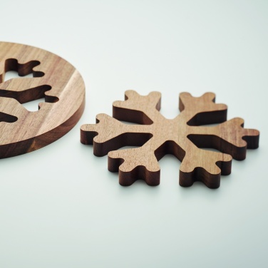 Logo trade promotional gifts image of: Acacia wooden pot holders set