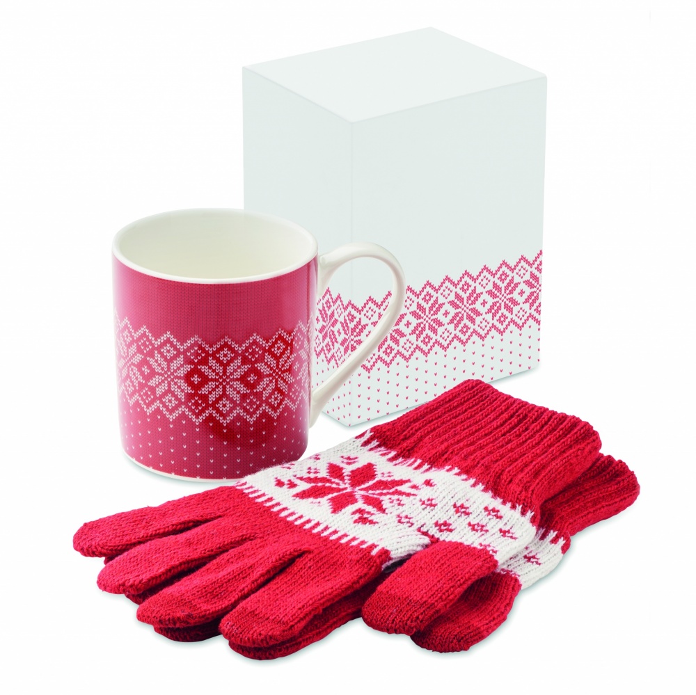 Logo trade promotional product photo of: Winter gift mug and gloves set