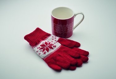 Logo trade corporate gift photo of: Winter gift mug and gloves set