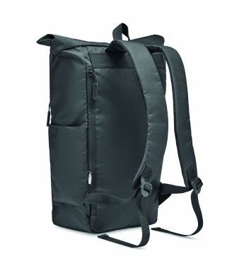 Logo trade promotional gifts picture of: 300D RPET rolltop backpack