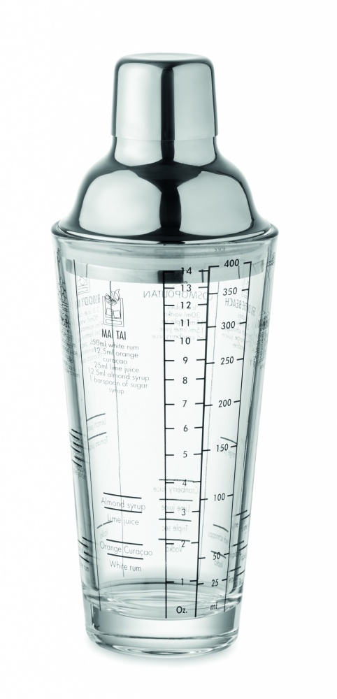 Logo trade promotional merchandise picture of: Glass cocktail shaker 400 ml