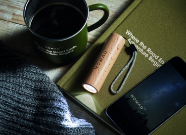 Logo trade promotional product photo of: Beech wood rechargeable torch