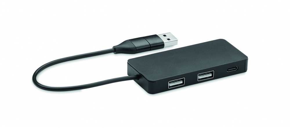 Logo trade promotional merchandise photo of: 3 port USB hub with 20cm cable