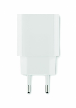 Logotrade promotional gift picture of: 20W 2 port USB charger EU plug