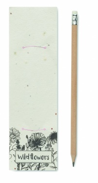 Logo trade promotional giveaways image of: Natural pencil in seeded pouch