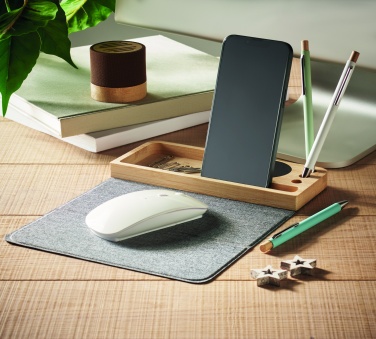Logo trade promotional item photo of: Wireless charger in bamboo 15W