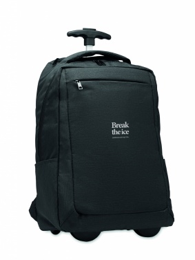 Logo trade corporate gift photo of: A portable backpack trolley with wheels, made of 600D RPET polyester