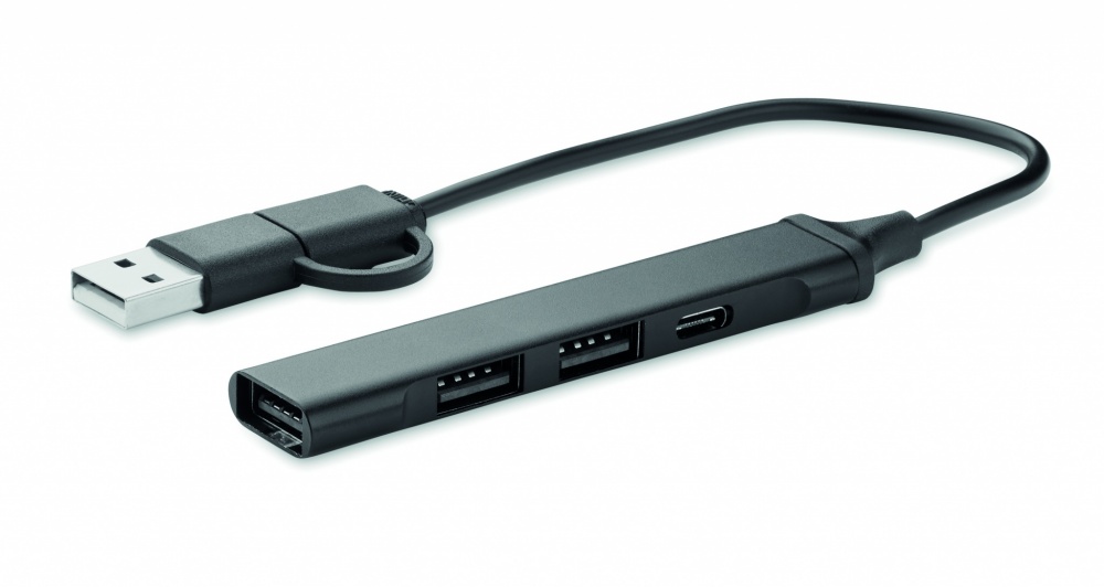 Logo trade advertising products image of: USB 4 port hub 19 cm