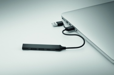 Logo trade corporate gift photo of: USB 4 port hub 19 cm