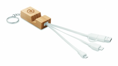 Logotrade business gift image of: Bamboo key ring and stand Salo