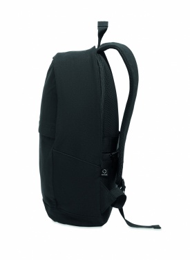 Logotrade advertising product image of: A 15-inch laptop backpack made of recycled pre-consumer cotton and recycled polyester with customizable printing.