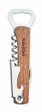 Logo trade promotional giveaways picture of: 3 in 1 bamboo bottle opener WOOL