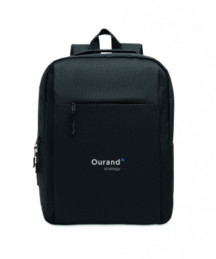 Logotrade promotional products photo of: Slim 15 inch laptop backpack made of 600D RPET polyester with a 210D lining and customizable printing