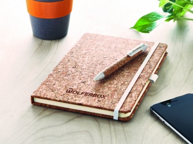 Logo trade promotional merchandise picture of: A5 cork notebook with pen