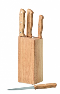 Logo trade promotional product photo of: 5 piece knife set in base