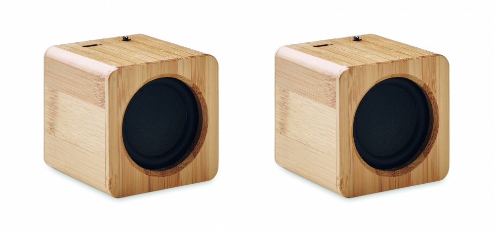Logotrade promotional merchandise picture of: Set of Bamboo wireless speaker