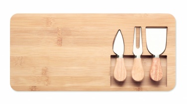 Logotrade business gifts photo of: Bamboo Cheese board set Leipzig