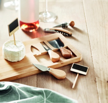 Logotrade promotional product picture of: Bamboo Cheese board set Leipzig