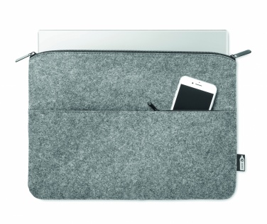 Logo trade corporate gifts image of: RPET felt zipped laptop bag