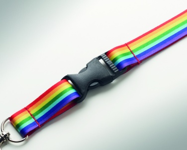 Logo trade promotional gift photo of: Rainbow RPET lanyard