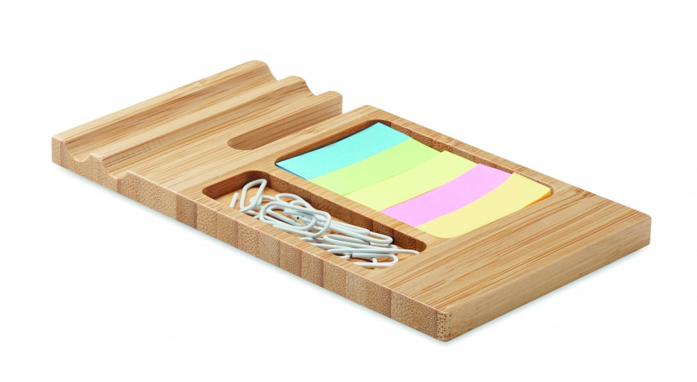 Logo trade promotional items image of: Bamboo desk phone stand