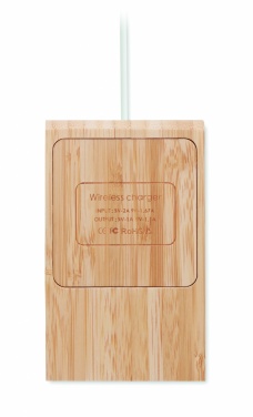 Logotrade promotional gift picture of: Bamboo wireless charger  10W ODOS