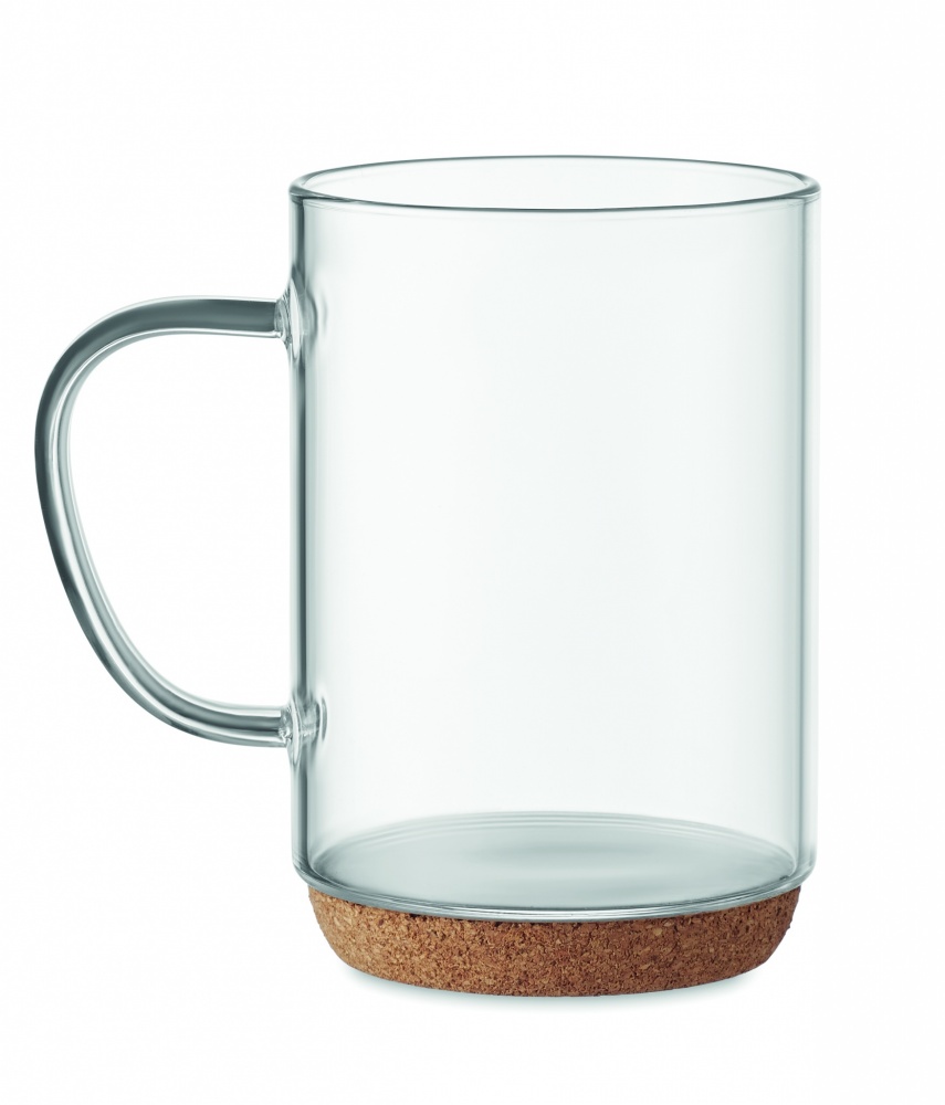 Logotrade business gift image of: Glass mug 400ml with cork base