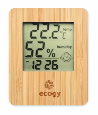 Logo trade business gift photo of: Bamboo weather station