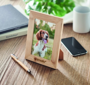 Logo trade promotional products image of: Bamboo photo frame