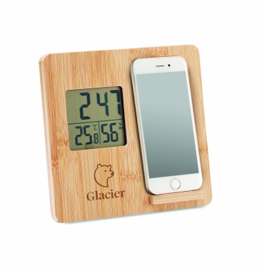 Logo trade business gifts image of: Bamboo weather station 10W