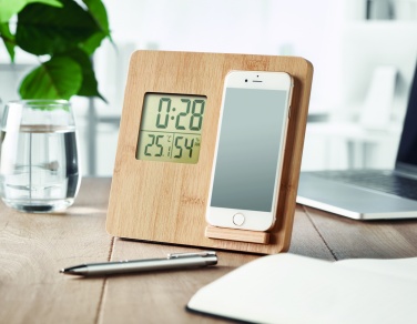 Logo trade promotional merchandise picture of: Bamboo weather station 10W
