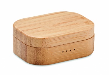 Logo trade promotional products image of: TWS earbuds in bamboo case