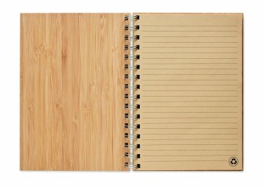 Logo trade promotional item photo of: A5 ring bound Bamboo notebook